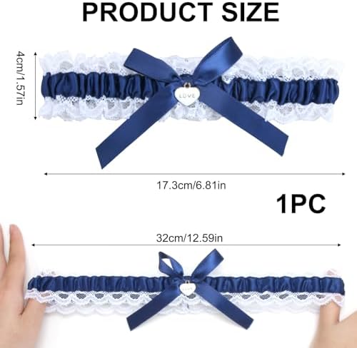 Vue 2 de Jarretiere De Mariage Bleu