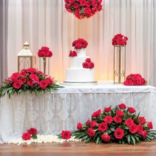 Vue 7 de Pieces Roses Artificielles Rouges