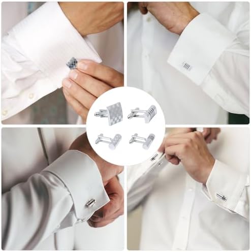 Vue 6 de Paires Bouton Manchette Homme