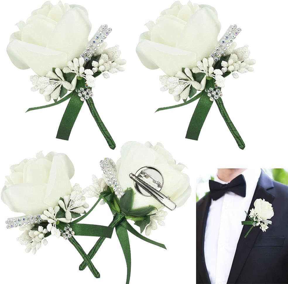 Pcs Boutonniere Mariage Homme
