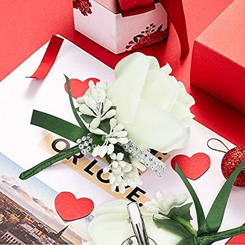 Vue 4 de Pcs Boutonniere Mariage Homme