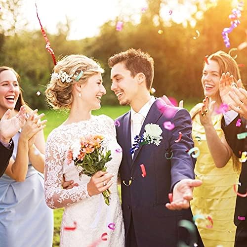 Vue 5 de Pcs Boutonniere Mariage Homme