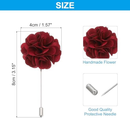 Vue 2 de Patikil Boutonniere Mariage Homme