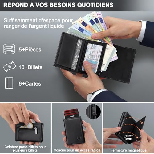 Vue 4 de Portefeuille Homme En Cuir