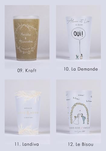 Vue 4 de Gobelet Personnalisable Pour Mariage