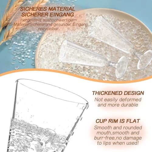 Vue 3 de Flutes Champagne Transparent