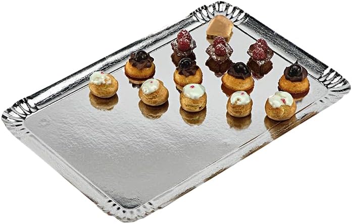 Vue 2 de Plateaux En Carton Argente