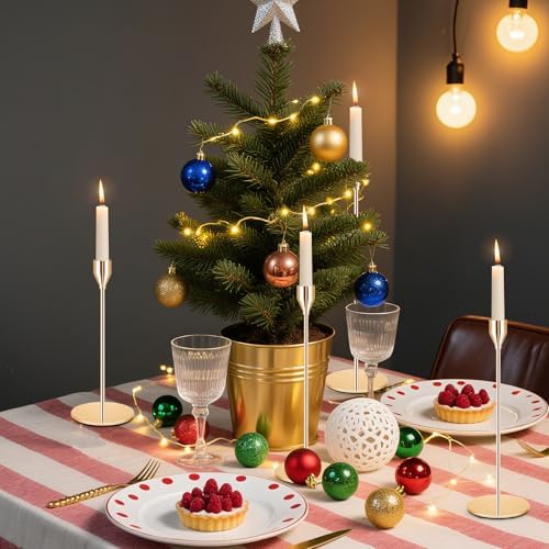 Vue 2 de Bougeoirs Dores Lot De