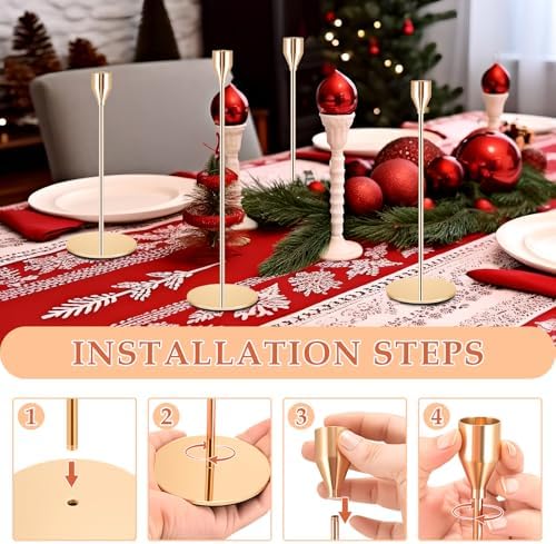 Vue 4 de Bougeoirs Dores Lot De