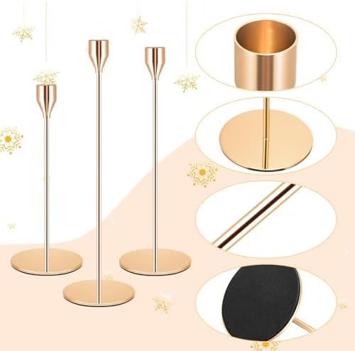 Vue 6 de Bougeoirs Dores Lot De