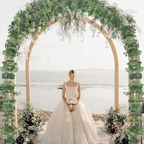 Vue 2 de Guirlande Fleurs Artificielles Eucalyptus