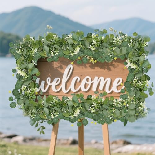 Vue 4 de Guirlande Fleurs Artificielles Eucalyptus