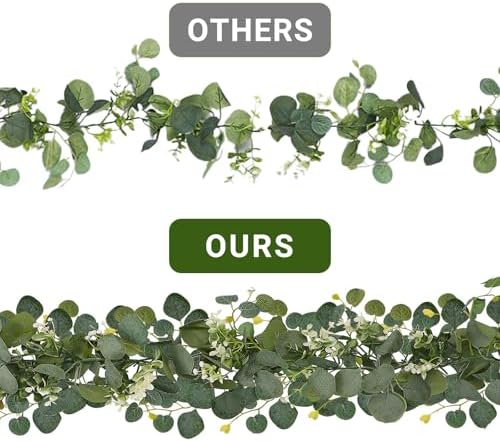 Vue 6 de Guirlande Fleurs Artificielles Eucalyptus