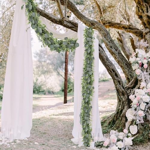 Vue 7 de Guirlande Fleurs Artificielles Eucalyptus