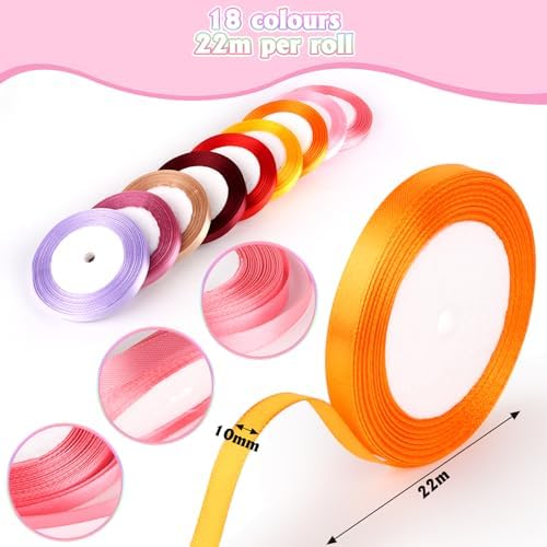 Vue 2 de Couleurs Ruban Satin Mm