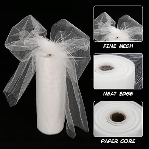 Vue 3 de Rouleau De Tulle Blanc