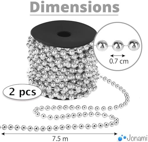 Vue 2 de Guirlande Perles Argentees Sapin