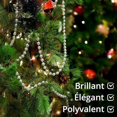 Vue 5 de Guirlande Perles Argentees Sapin