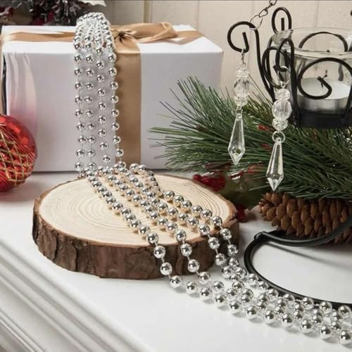 Vue 7 de Guirlande Perles Argentees Sapin