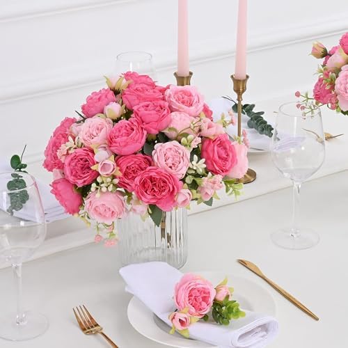 Vue 2 de Bouquets Pivoines Artificielles En