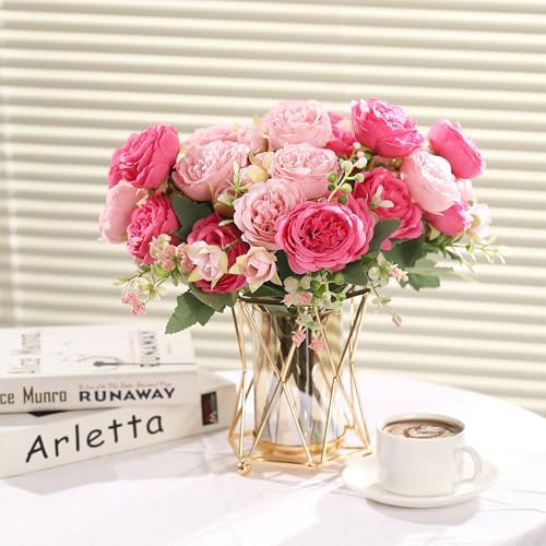 Vue 3 de Bouquets Pivoines Artificielles En