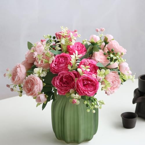 Vue 5 de Bouquets Pivoines Artificielles En
