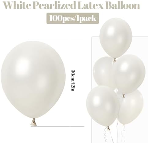 Vue 2 de Blanc Ballon Nacre Ballon