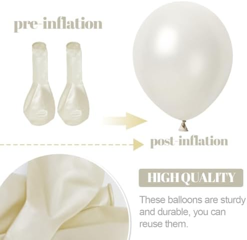 Vue 3 de Blanc Ballon Nacre Ballon