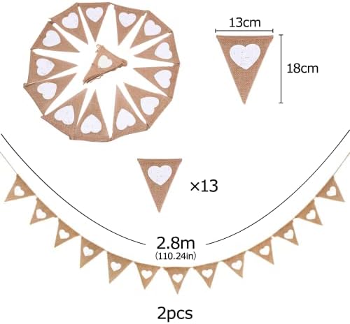 Vue 4 de Guirlande Fanions De Mariage