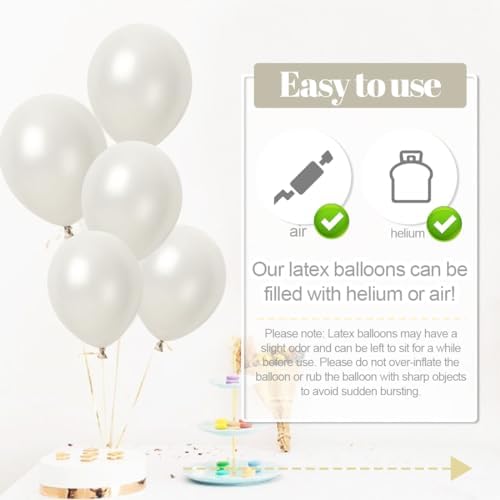 Vue 4 de Blanc Ballon Nacre Ballon