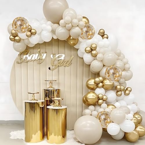 Vue 5 de Arche Ballons Anniversaire Beige