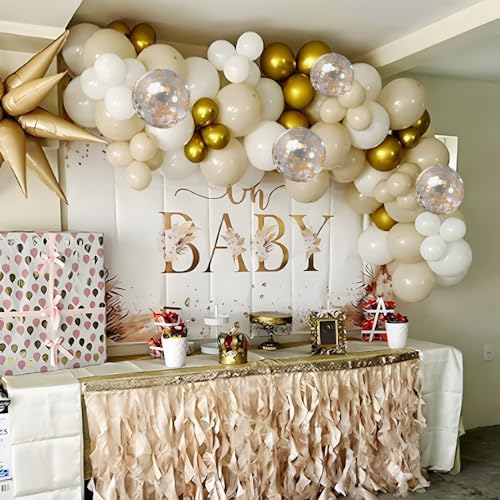 Vue 6 de Arche Ballons Anniversaire Beige