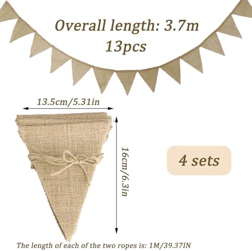 Vue 2 de Pcs Guirlande Fanions Tissus