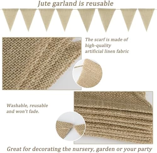 Vue 3 de Pcs Guirlande Fanions Tissus