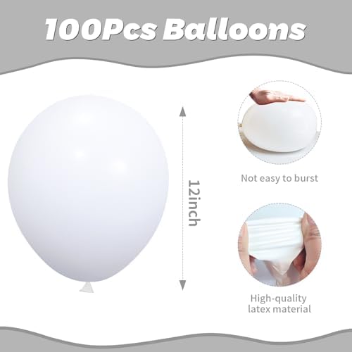 Vue 5 de Ballon Blanc Pieces Pouces