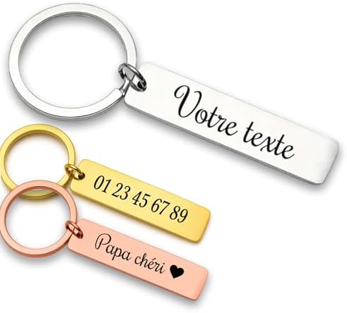 Vue 2 de Portecles Voiture Personnalise Grave