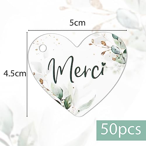 Vue 2 de Pcs Etiquettes Merci Avec