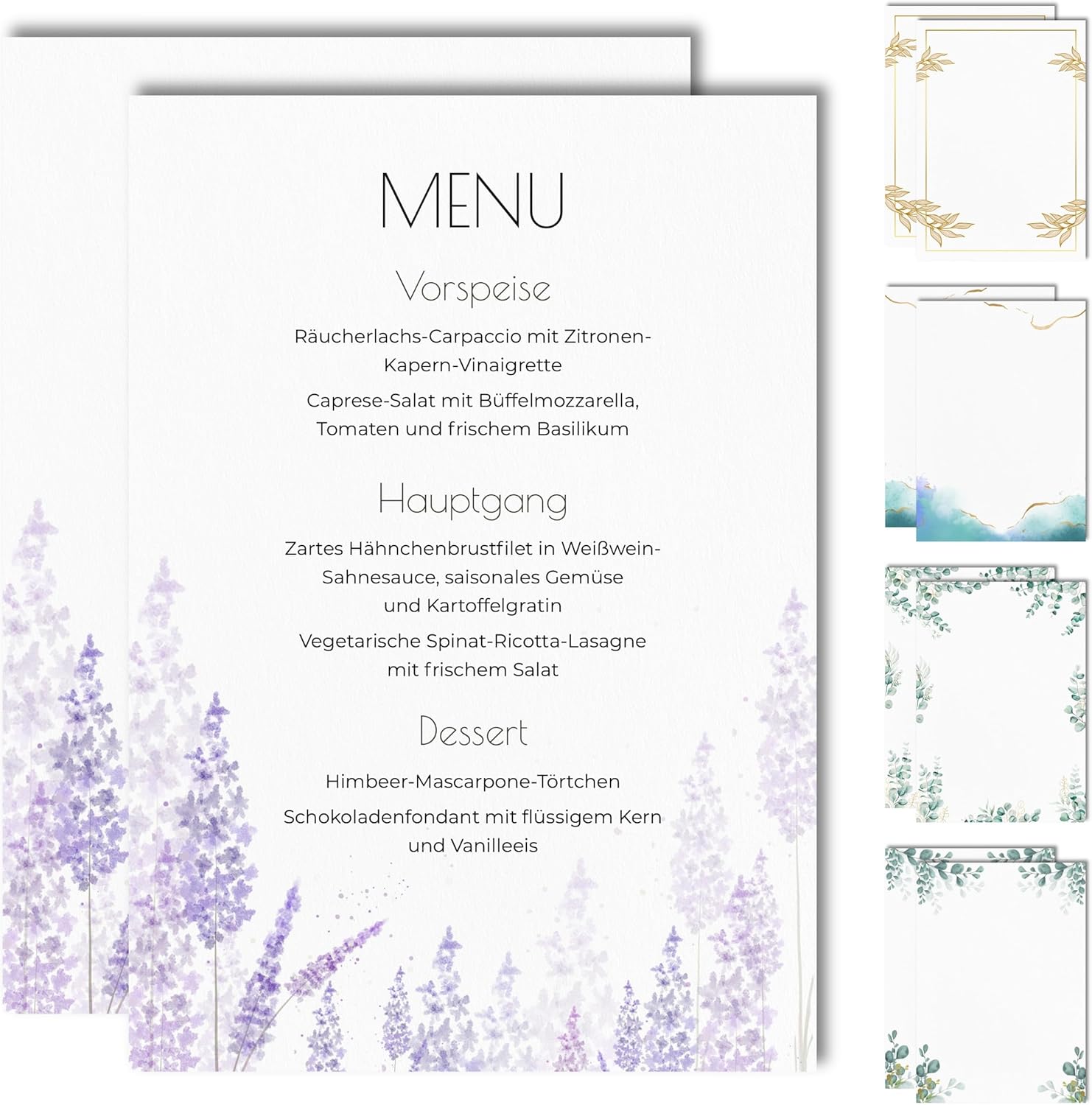 Lot De Menus Vierges