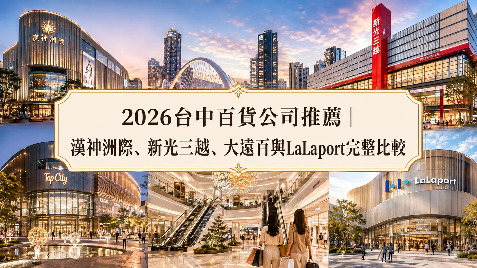 2026台中百貨公司推薦｜漢神洲際、新光三越、大遠百與LaLaport完整比較