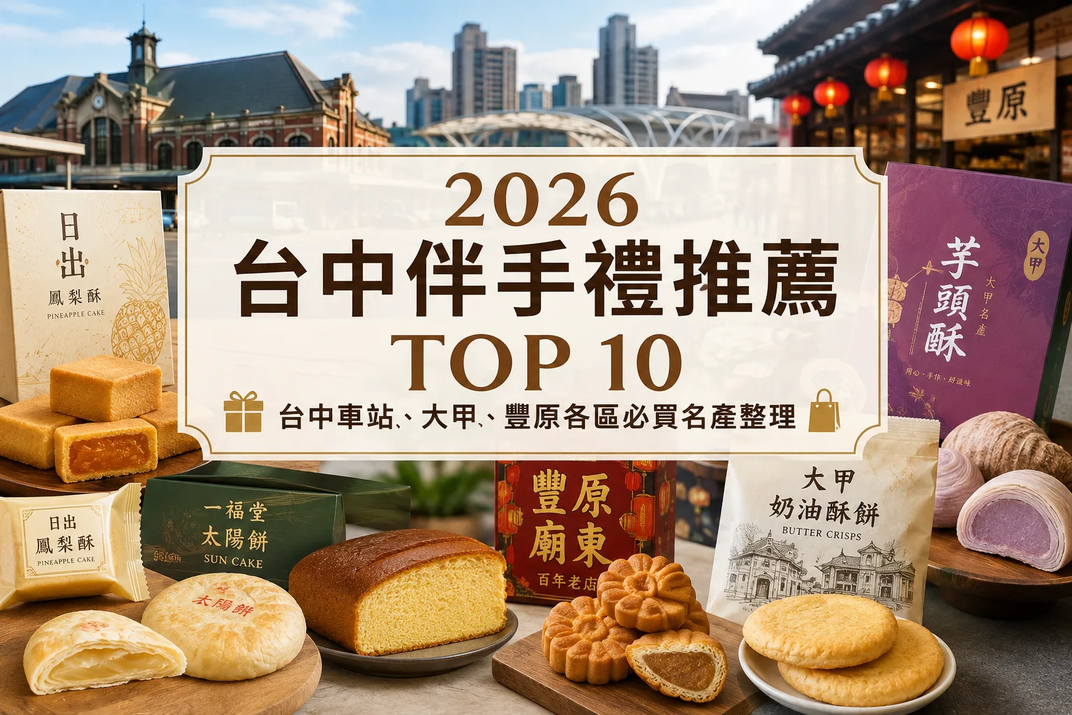 2026 台中伴手禮推薦 TOP 10｜台中車站、大甲、豐原各區必買名產整理
