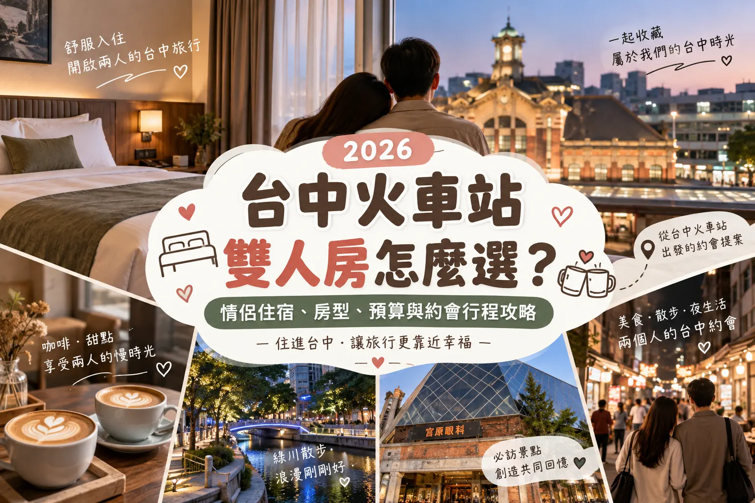 2026 台中火車站雙人房怎麼選？情侶住宿、房型、預算與約會行程攻略
