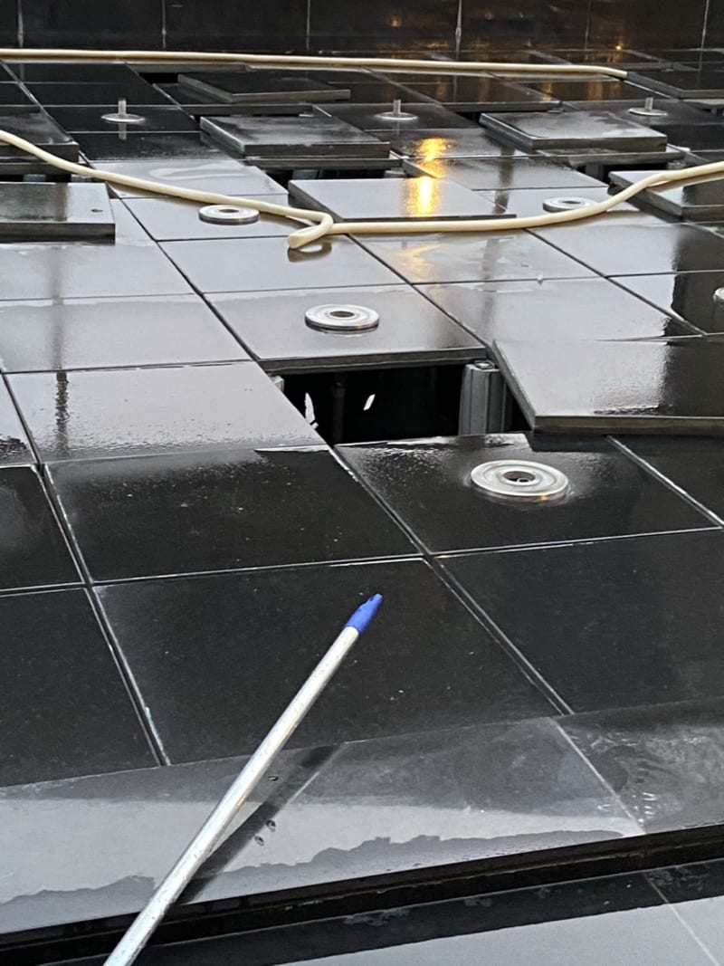 The tile deck above — the only part anyone ever sees