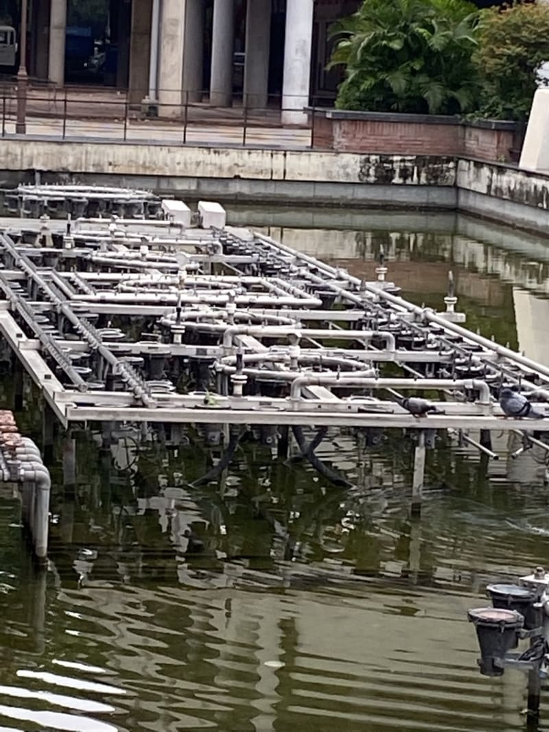 Stagnant, untreated water inside the reservoir