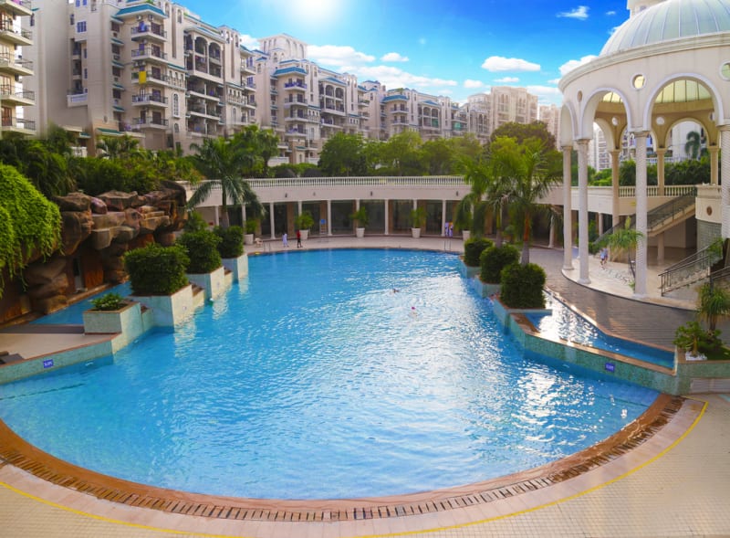 ATS Village pool — original filtration system, 20 years of clarity