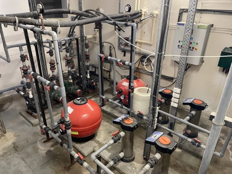 Plant room — undersized, unruly plumbing
