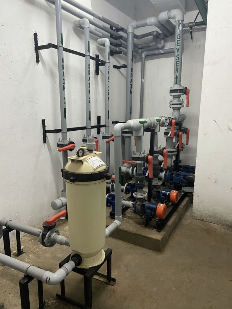 Cartridge filter and valve cluster