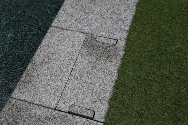 Deck drain cover detail