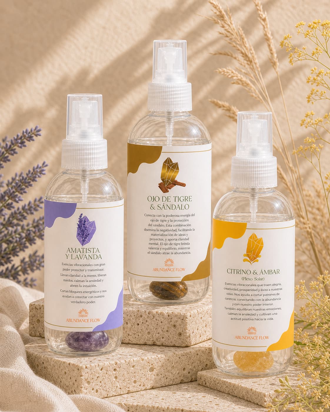 Línea Sprays Áuricos con Piedras