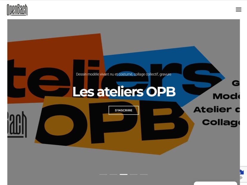 Vue du site web