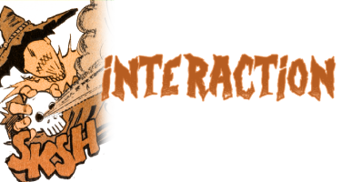 alt text: a graphic featuring a drawing of the scarecrow spraying fear toxin out of a skull. to the right of it is text reading 'interaction.' end alt text